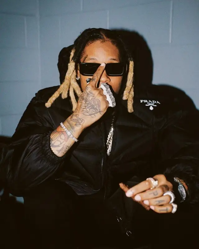 Lil Durk outfit in Amiri and Prada, 2023