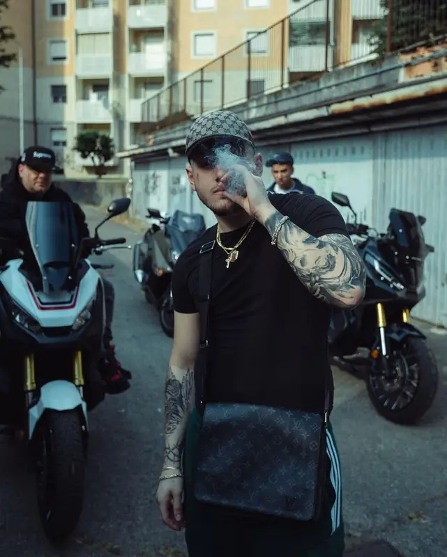 Paky outfit in Adidas, Louis Vuitton, and Gucci, 2022