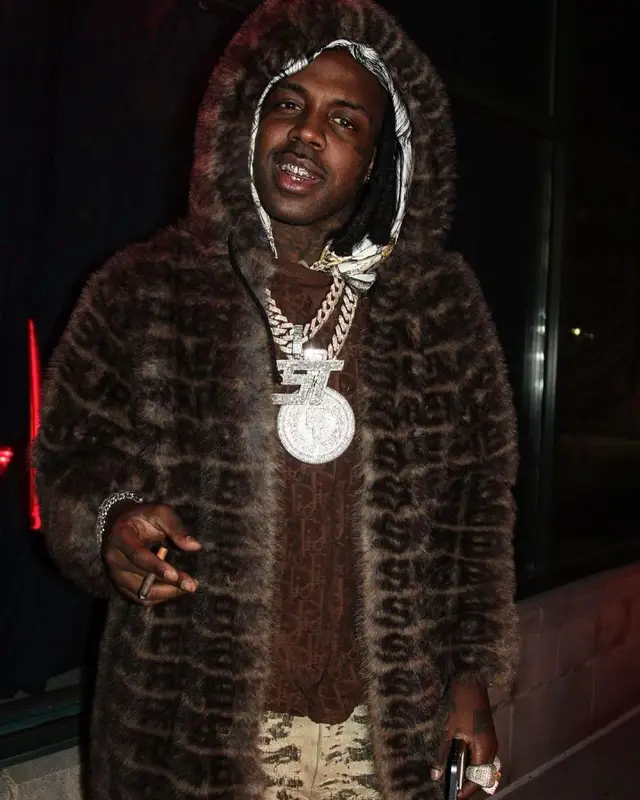 EST Gee outfit in Supreme, Dior, and Givenchy, 2023
