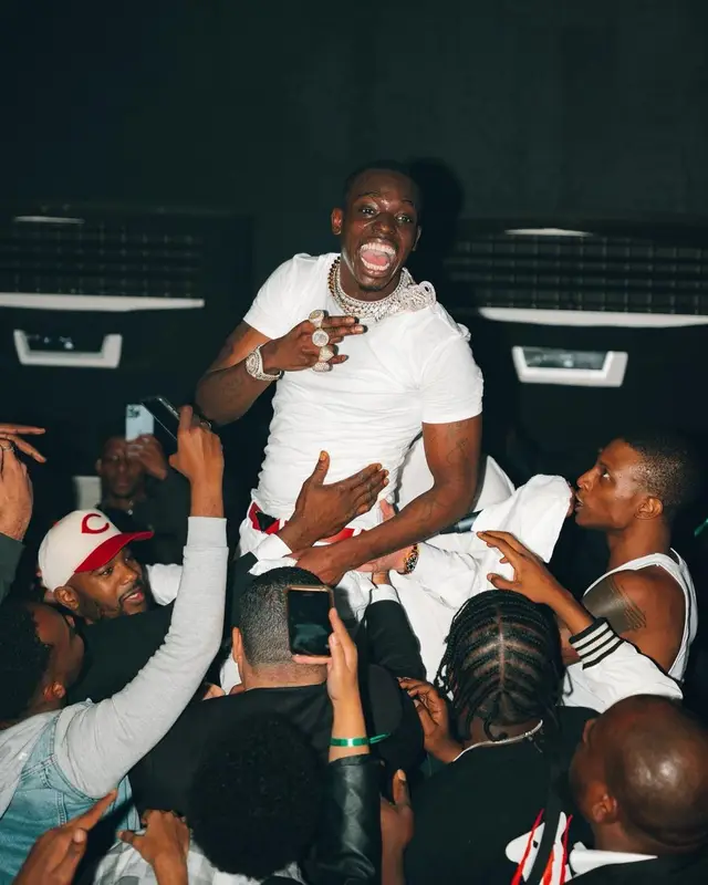 Bobby Shmurda outfit in Amiri, Lanvin, and Prada, 2023