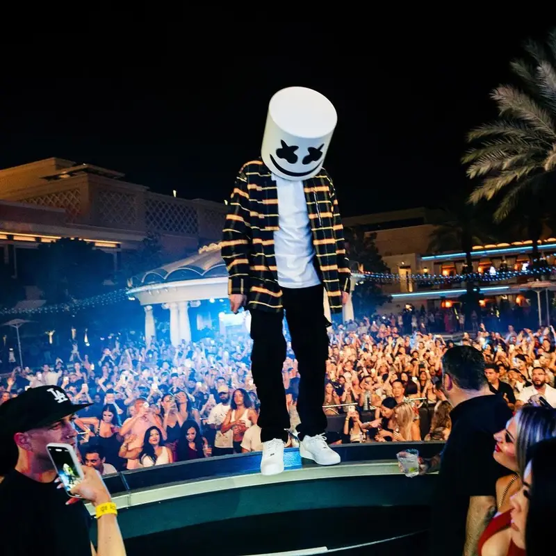 Marshmello outfit in Givenchy, Nike, and Marshmello Merch, 2023