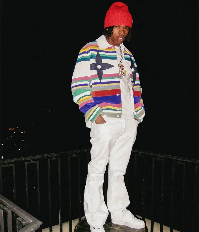 Lil Baby outfit in Louis Vuitton, Gallery Dept., and Prada, 2023