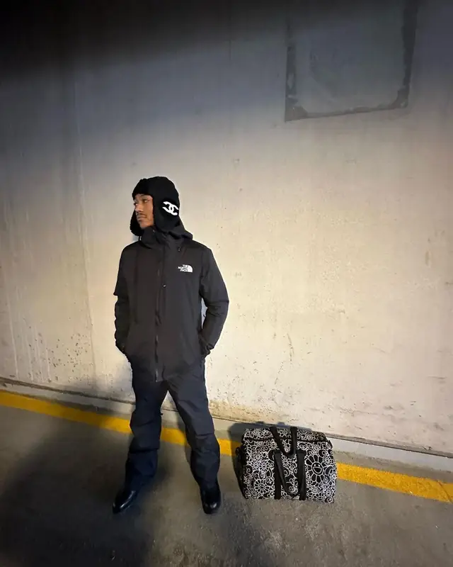 Lil Meech outfit in The North Face, Takashi Murakami, and Chanel, 2023