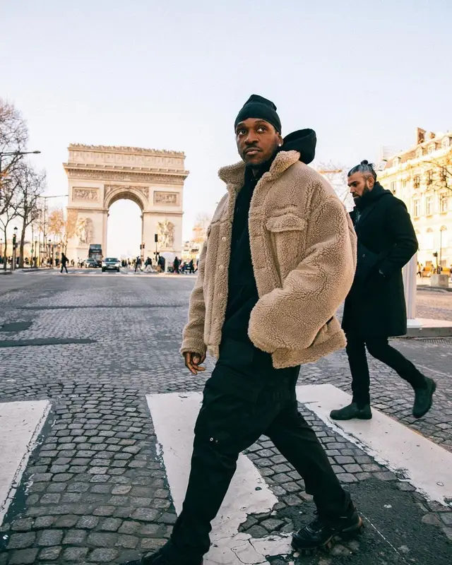 Pusha T outfit in Balenciaga, Carhartt, and Rick Owens, 2023