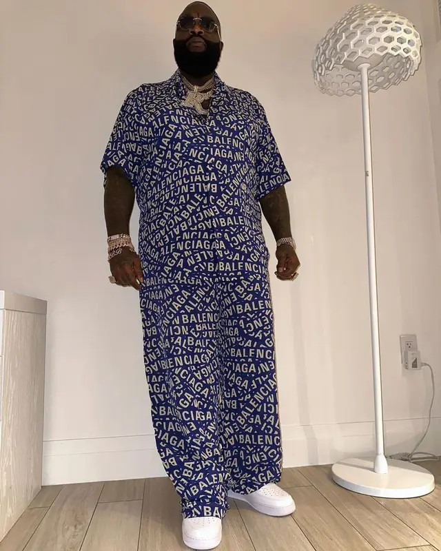 Rick Ross outfit in Balenciaga and Nike, 2022