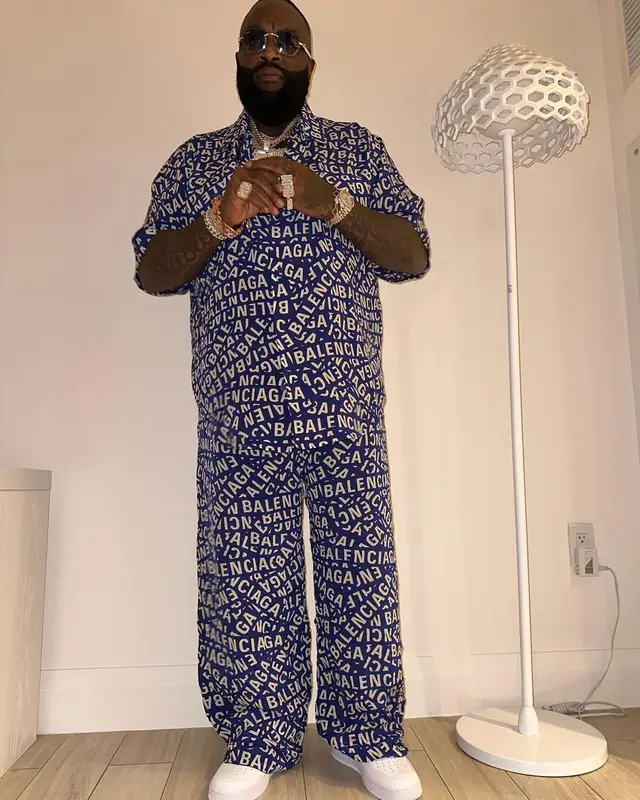 Rick Ross outfit in Balenciaga and Nike, 2022