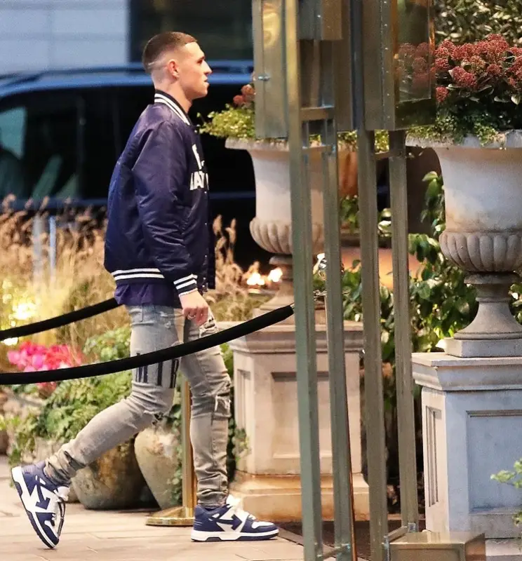 Phil Foden outfit in Bape, Amiri, and Off-White, 2022