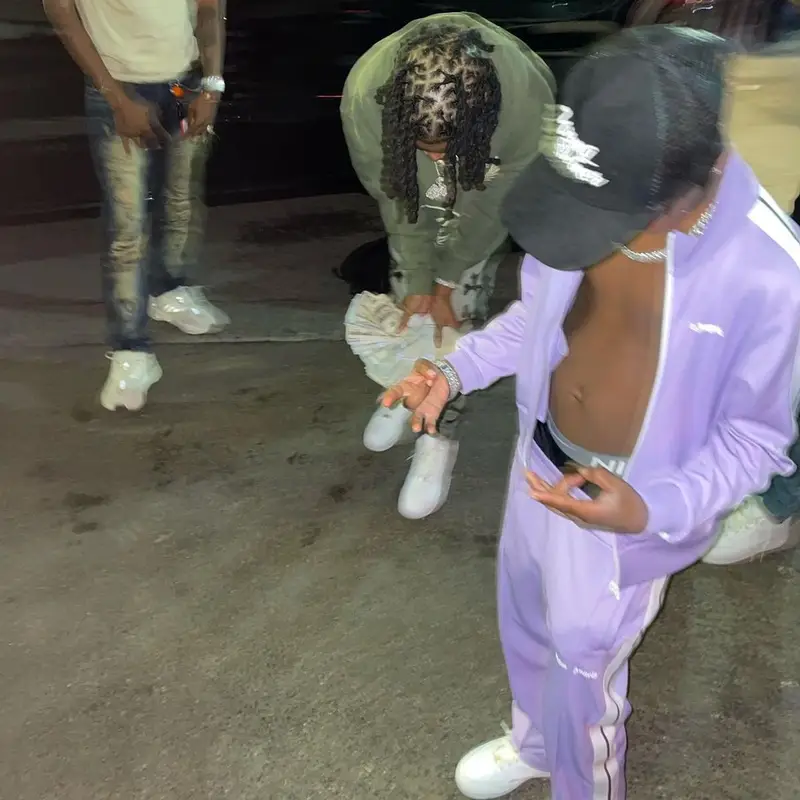 Lil 50 outfit in Palm Angels and Nike, 2022