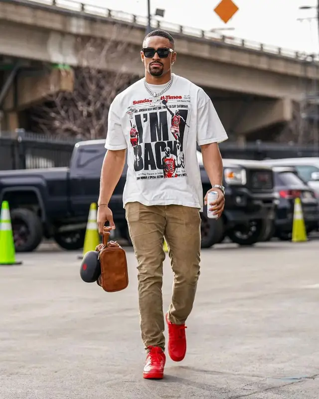 Jalen Hurts outfit in Anti Studios, 2023
