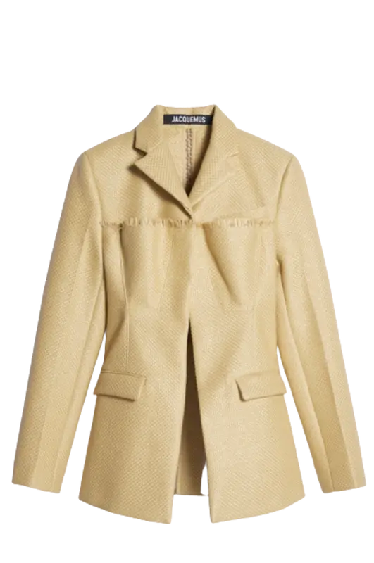 Jacquemus Tailored Raffia Begie Jacket $1315