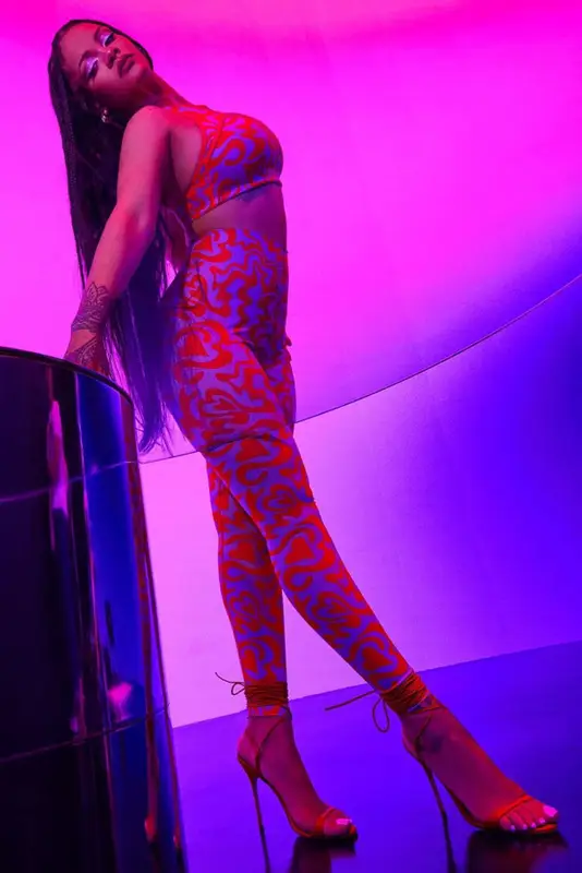 Rihanna outfit in Savage X Fenty and Magda Butrym, 2023
