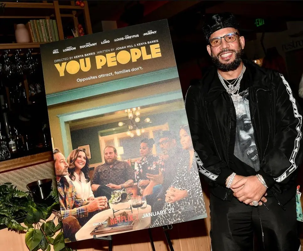 DJ Drama outfit in Off-White, Tom Ford, and Amiri, 2023