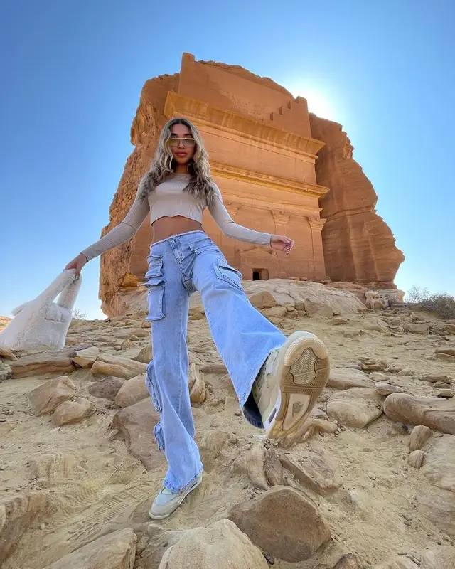 Chantel Jeffries outfit in FashionNova, Jordan, and Prada, 2022