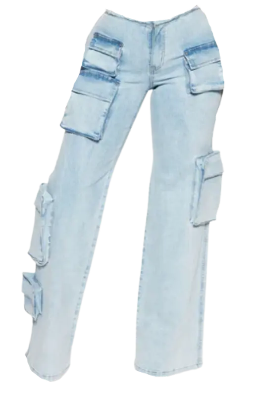 FashionNova Kelly Cargo Low Rise Straight Jeans $50