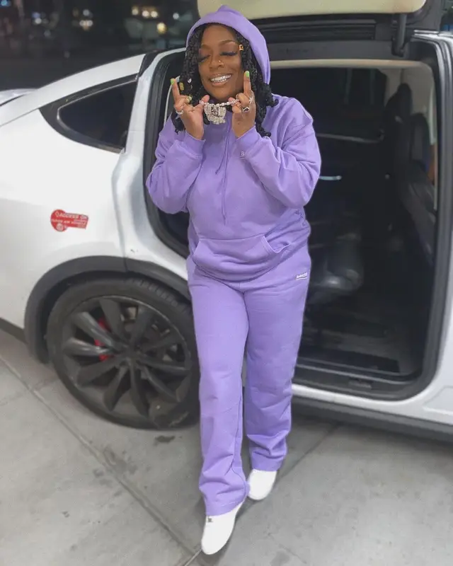Kamaiyah outfit in Balenciaga and Nike, 2021