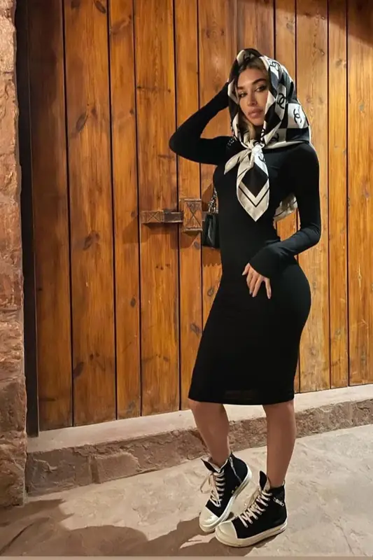 Chantel Jeffries outfit in Rick Owens, Chanel, and FashionNova, 2022