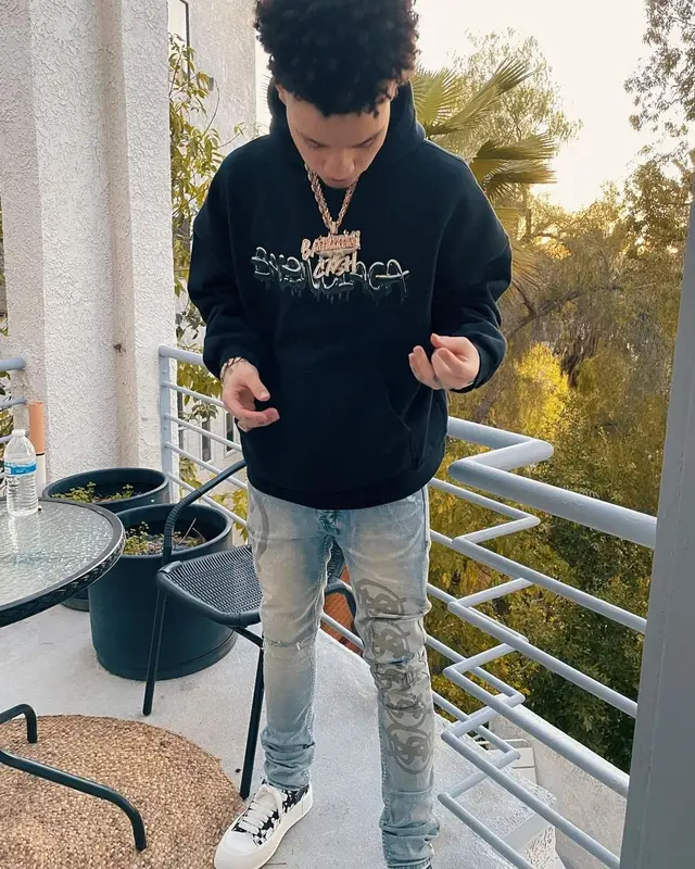 Lil Mosey outfit in Balenciaga, Ksubi, and Alexander McQueen, 2023