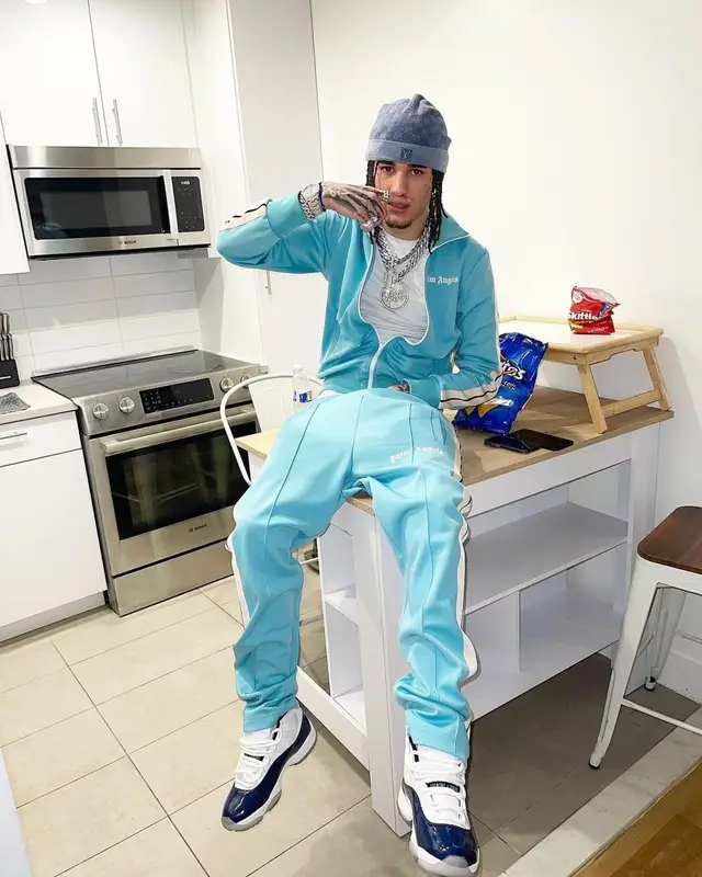 Rondodasosa outfit in Palm Angels, Louis Vuitton, and Jordan, 2023