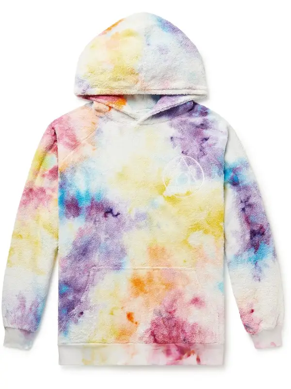 Camp High Transcendence Logo-Embroidered Tie-Dyed Cotton-Terry Hoodie $175
