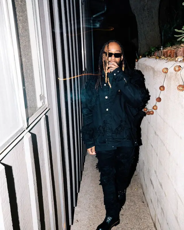Ty Dolla Sign outfit in Rick Owens, Dr. Martens, and Saint Laurent, 2023
