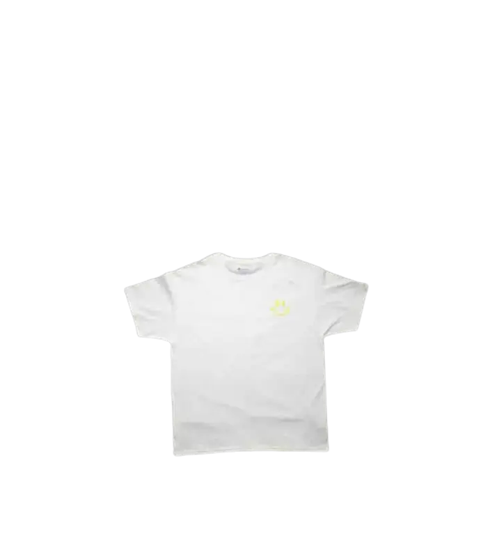 Smiley White Yellow Logo T-Shirt $20
