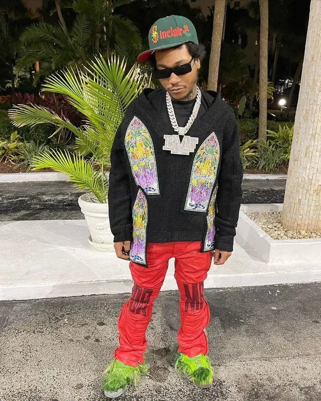 Lil Meech outfit in Rick Owens, New Era, and Sinclair, 2023