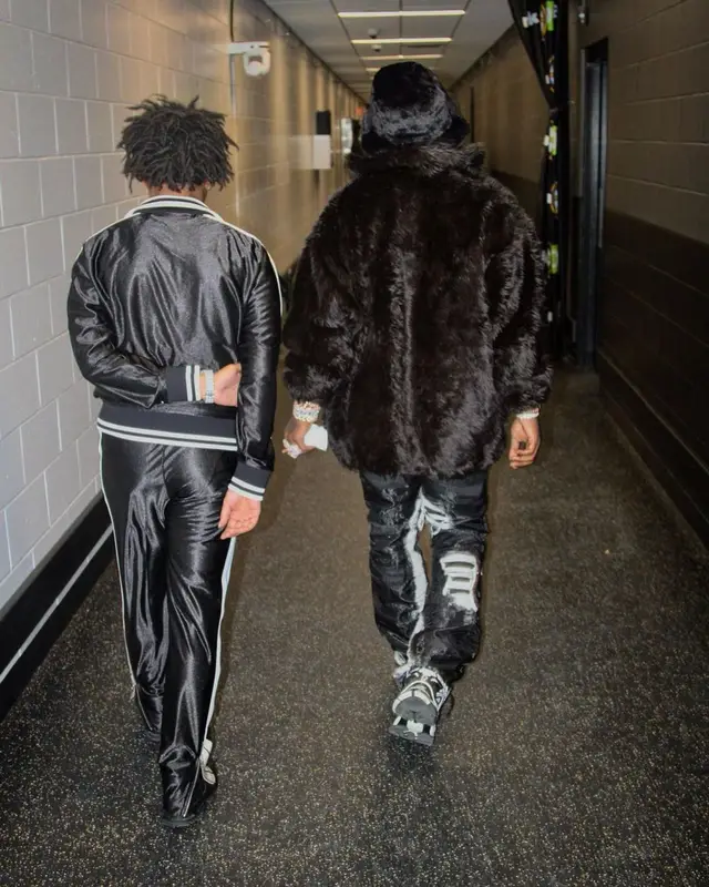 EST Gee outfit in Balenciaga and Who Decides War, 2023