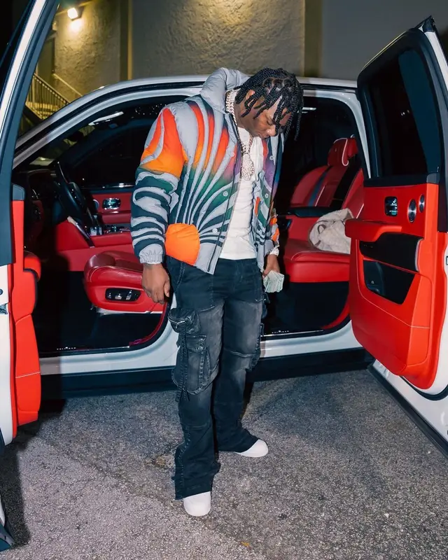 Fredo Bang outfit in ERL, Amiri, and Nike, 2023