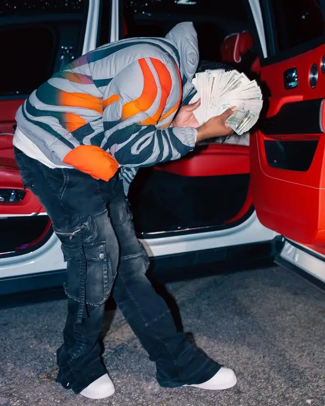 Fredo Bang outfit in ERL, Amiri, and Nike, 2023