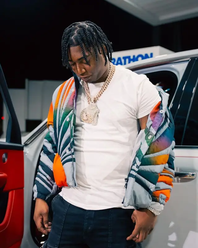 Fredo Bang outfit in ERL, Amiri, and Nike, 2023
