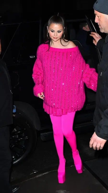 Selena Gomez outfit in Valentino, Jennifer Fisher, and Valentino Garavani, 2022