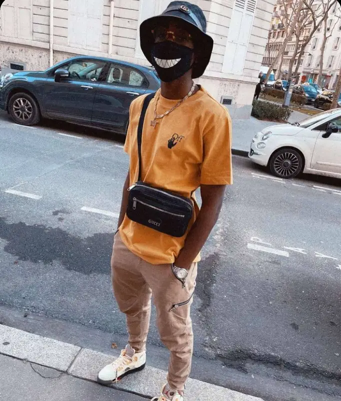 MHD outfit in Off-White, Jordan, and Gucci, 2021
