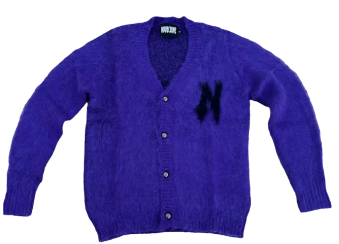 Novacaine Purple Mohair Cardigan $180