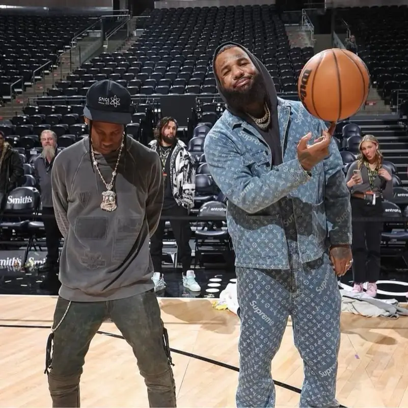 The Game outfit in Supreme, Wilson, and Louis Vuitton, 2023