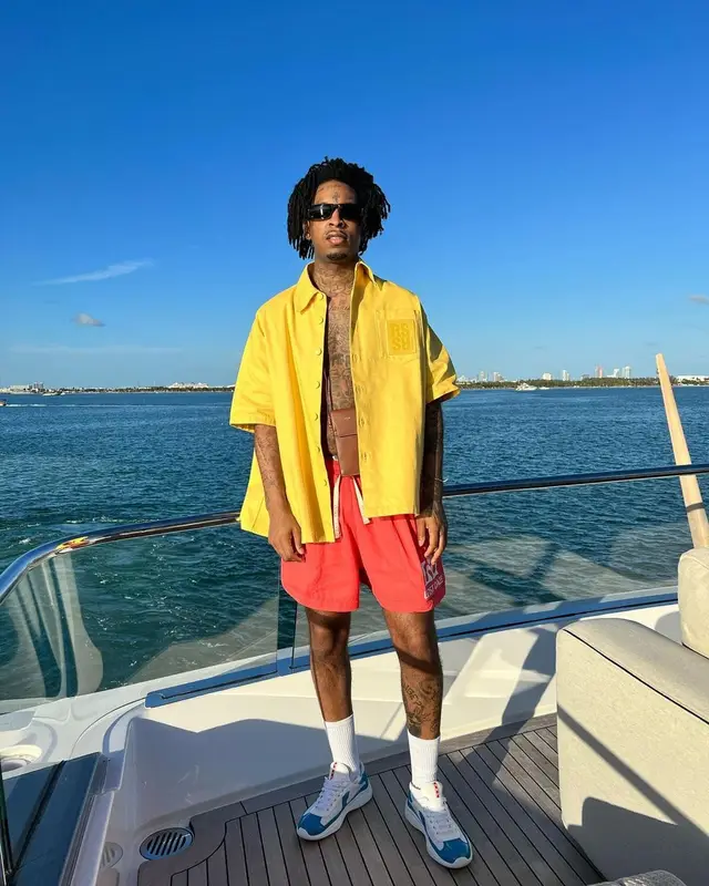 21 Savage outfit in Raf Simons, Prada, and Celine, 2023