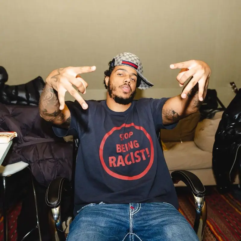 AJ Tracey outfit in Gallery Dept., True Religion, and Gucci, 2023