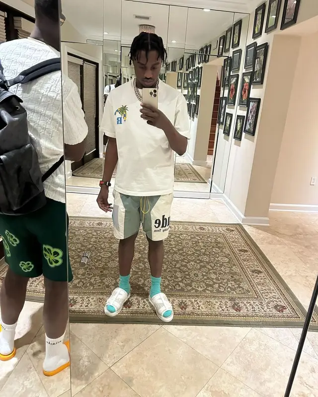Lil Tjay outfit in Rhude and Dior, 2023