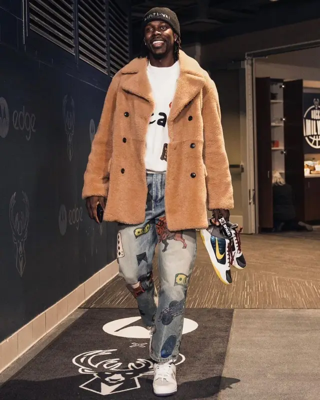 Jrue Holiday outfit in Amiri, Rhude, and Nike, 2023