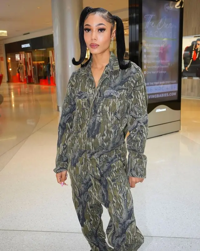 Coi Leray outfit in Supreme and Nike, 2023
