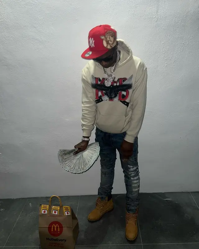 Lil Double 0 outfit in Sniper Gang Apparel, Jon Stan, and New York Yankees, 2023