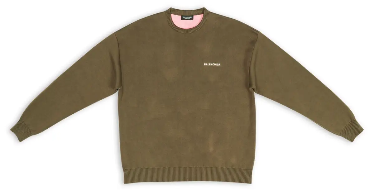 Balenciaga Political Campaign Khaki Sweater $1350