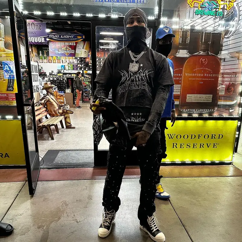 Dave East outfit in Givenchy, Money Dreams, and Rick Owens, 2023