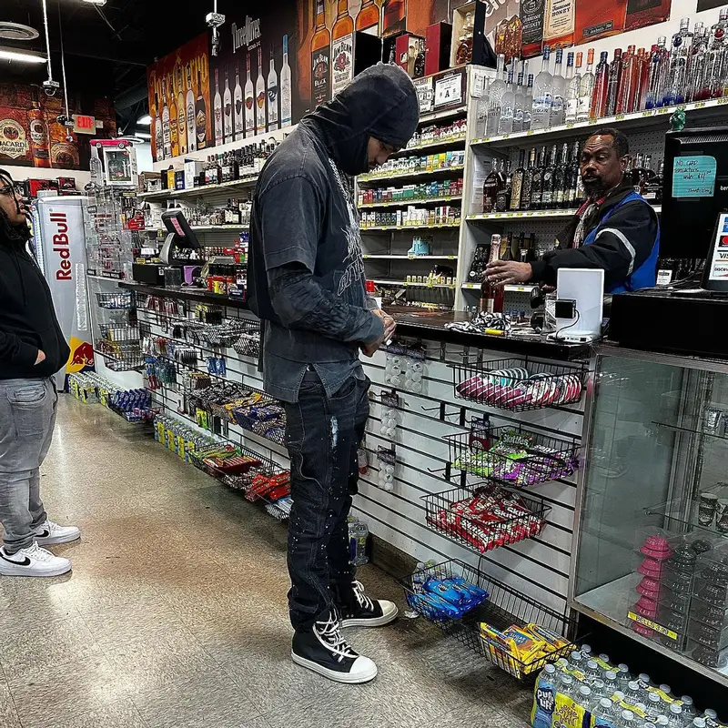 Dave East outfit in Givenchy, Money Dreams, and Rick Owens, 2023