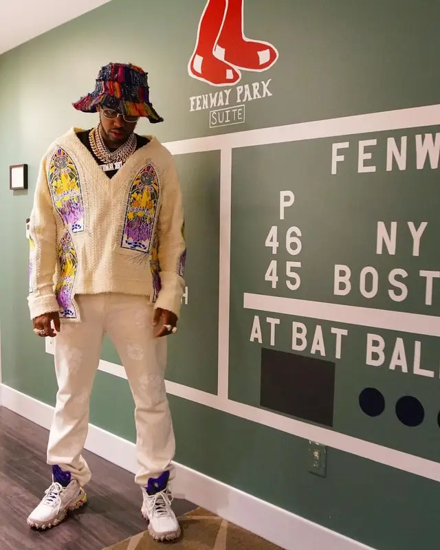 Fabolous outfit in Who Decides War, Denim Tears, and Nike, 2023