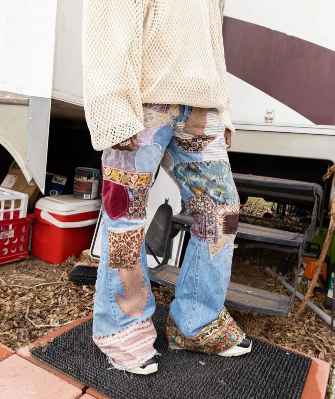 Jackboy outfit in Maison Mihara Yasuhiro, Kapital, and Rick Owens, 2023