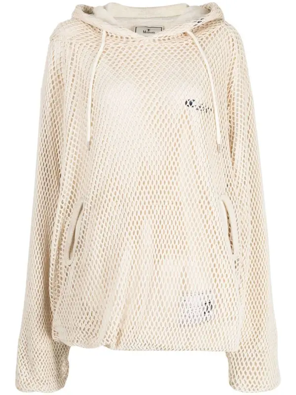 Maison Mihara Yasuhiro Mesh-Overlay Cotton Hoodie | WHAT'S ON THE STAR?