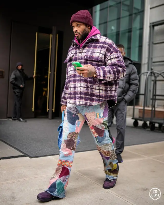 PJ Tucker outfit in Amiri, Kapital, and Goyard, 2023