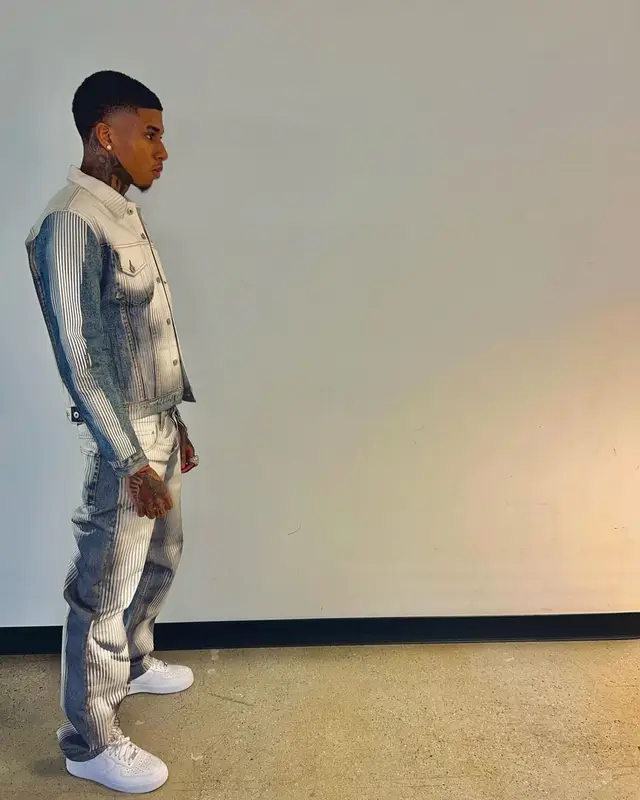 NLE Choppa outfit in Jean Paul Gaultier, Nike, and Y/Project, 2023