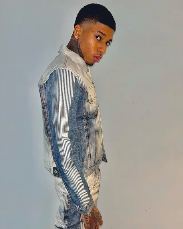 NLE Choppa outfit in Jean Paul Gaultier, Nike, and Y/Project, 2023
