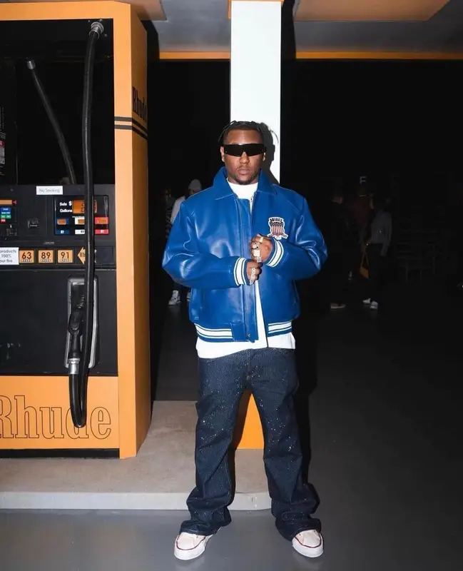 HitBoy outfit in Avirex, Cout De La Liberte, and Rick Owens, 2023
